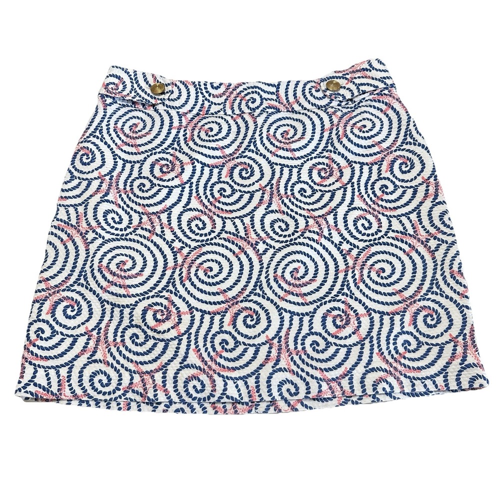 Vineyard Vines Starfish Nautical Mini Skirt Womens 4 Navy Preppy Resort Vacation